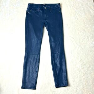 7 For All Mankind Faux Snakeskin leggings 26 Women’s navy faux leather